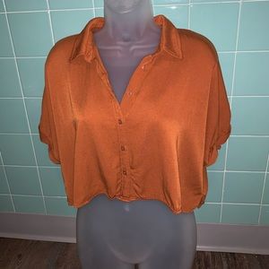 Orange crop top